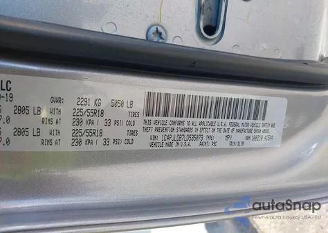 2020 Jeep Cherokee Limited Fwd z USA, uszkodzony, nr VIN 1C4PJLDB7LD535073